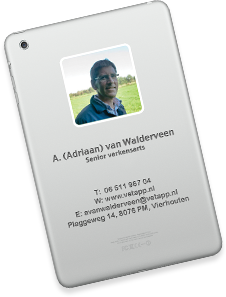 Visitekaartje Adriaan van Walderveen